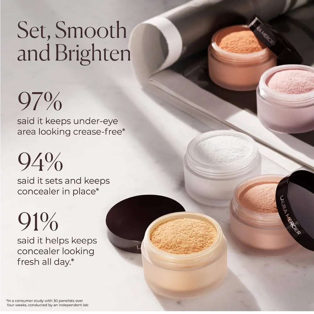 Laura mercier💄Secret Under Eye Brightening Loose Makeup Setting Powder-White NIB